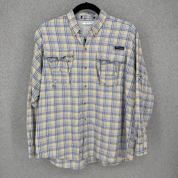 Columbia Mens Super Bahama Button Down Shirt Size XL Vented Fishing Roll Tab - Picture 1 of 13